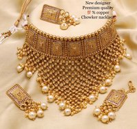 Copper Bridal Necklace Set with Earrings and Maang Tika