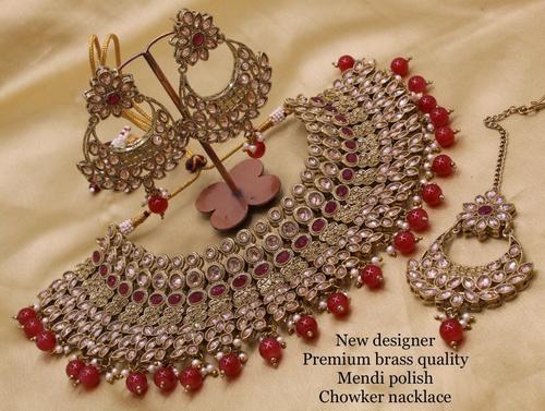 Multicolor Kundan Bridal Choker Necklace Set By NEWVENT EXPORT