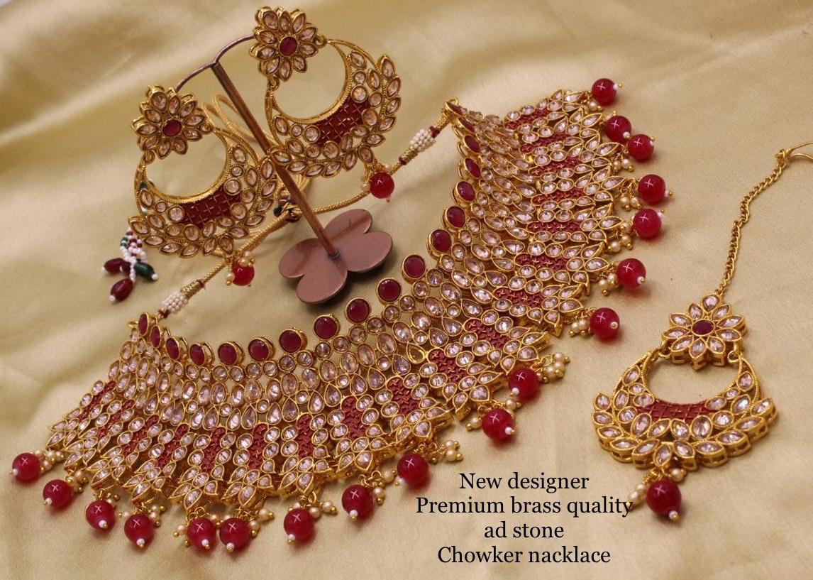 Multicolor Kundan Bridal Choker Necklace Set