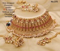 Designer Bridal Necklace Set with Earrings and Maang Tika