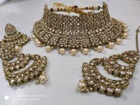 Silver Stone Bridal Choker Necklace Set