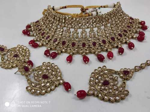 Heavy Kundan Bridal Choker Necklace Set
