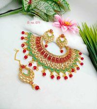 Meenakari Necklace Set with Earring and Maang Tika