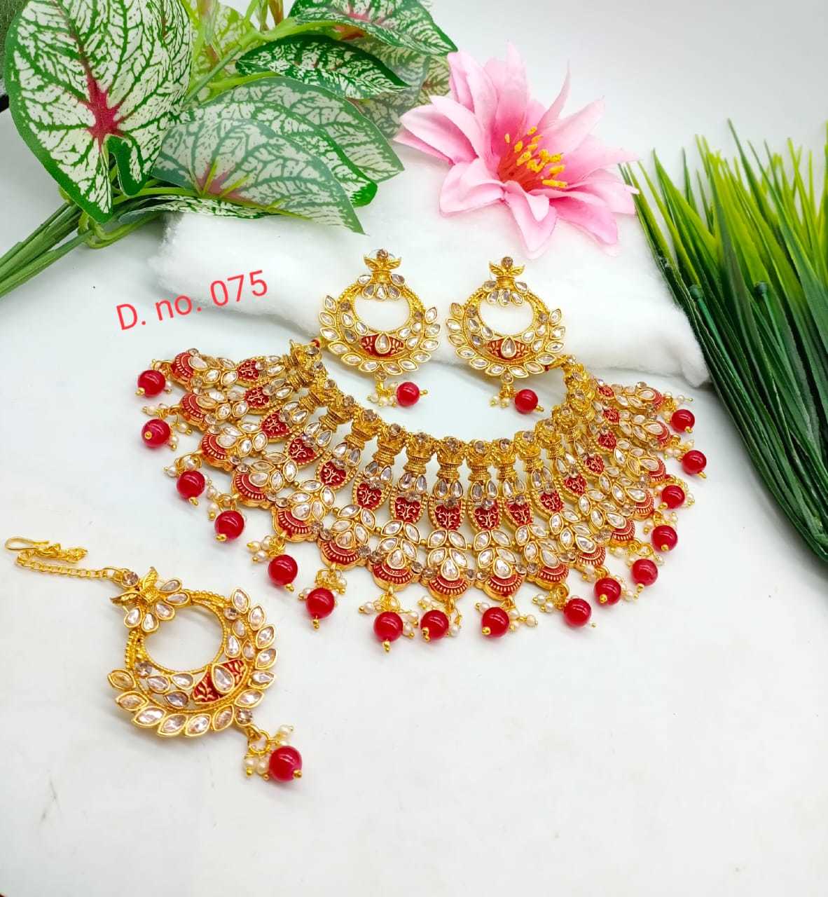 Meenakari Necklace Set with Earring and Maang Tika