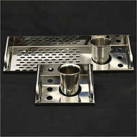 Stainless Steel Toothbrush Holder Tray - Stainless Steel, Polished Finish | Stylish, Impact-resistant Design For Modern Washrooms