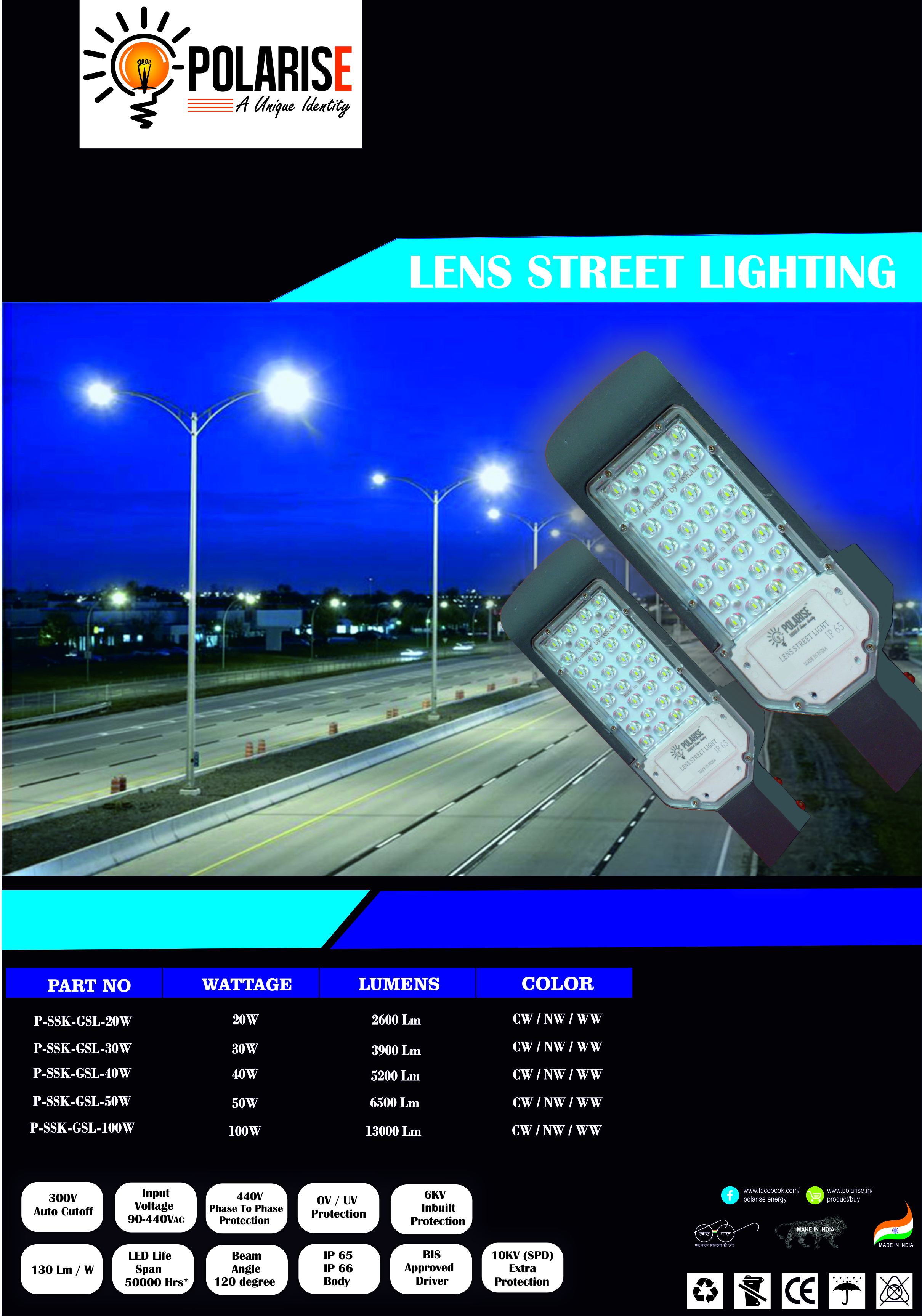50W Lens Street Light