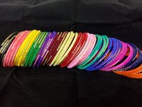 Glitter Velvet Glass Bangles