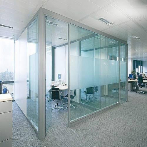 Office Glass Partition Door - Glass Material, 12 Feet Size, Available in Limitless Color Options, Durable Heat-Cured Two Coat System