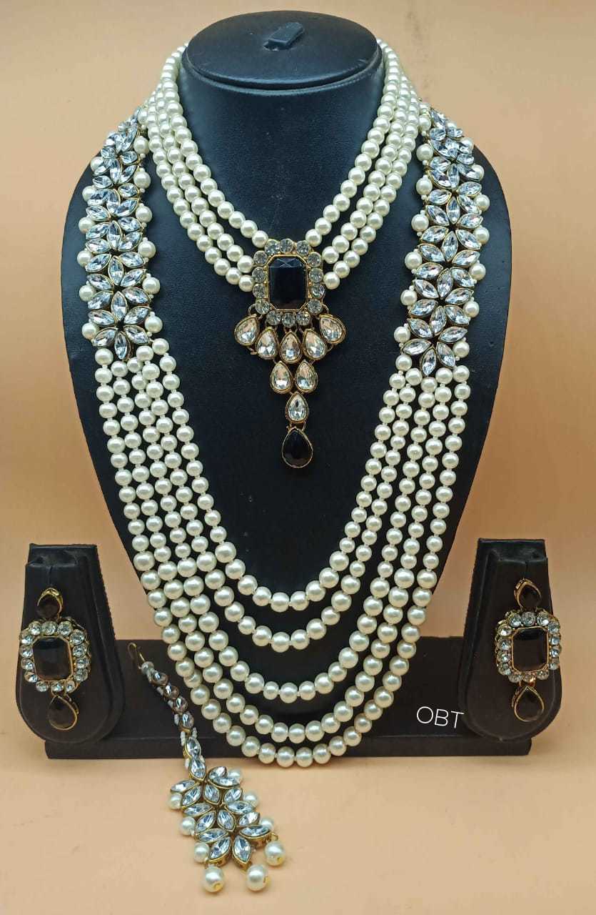 Beaded Kundan Combo Necklace Set