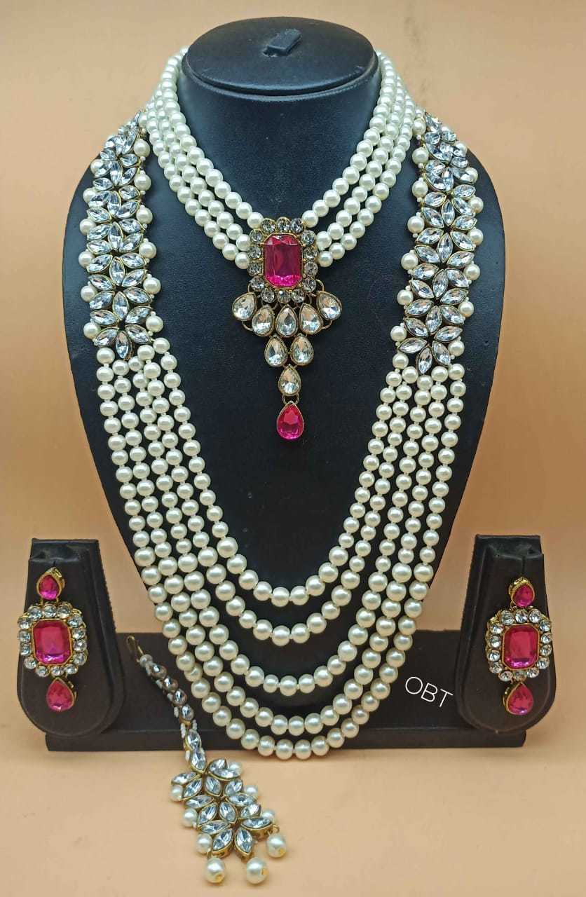 Beaded Kundan Combo Necklace Set