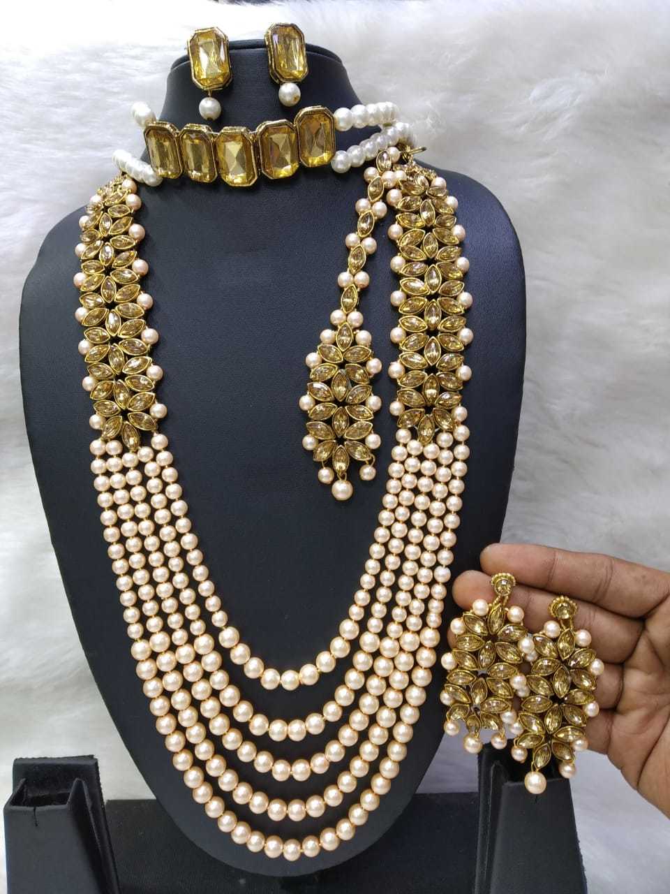 Combo Stone Necklace Set with Choker Necklace