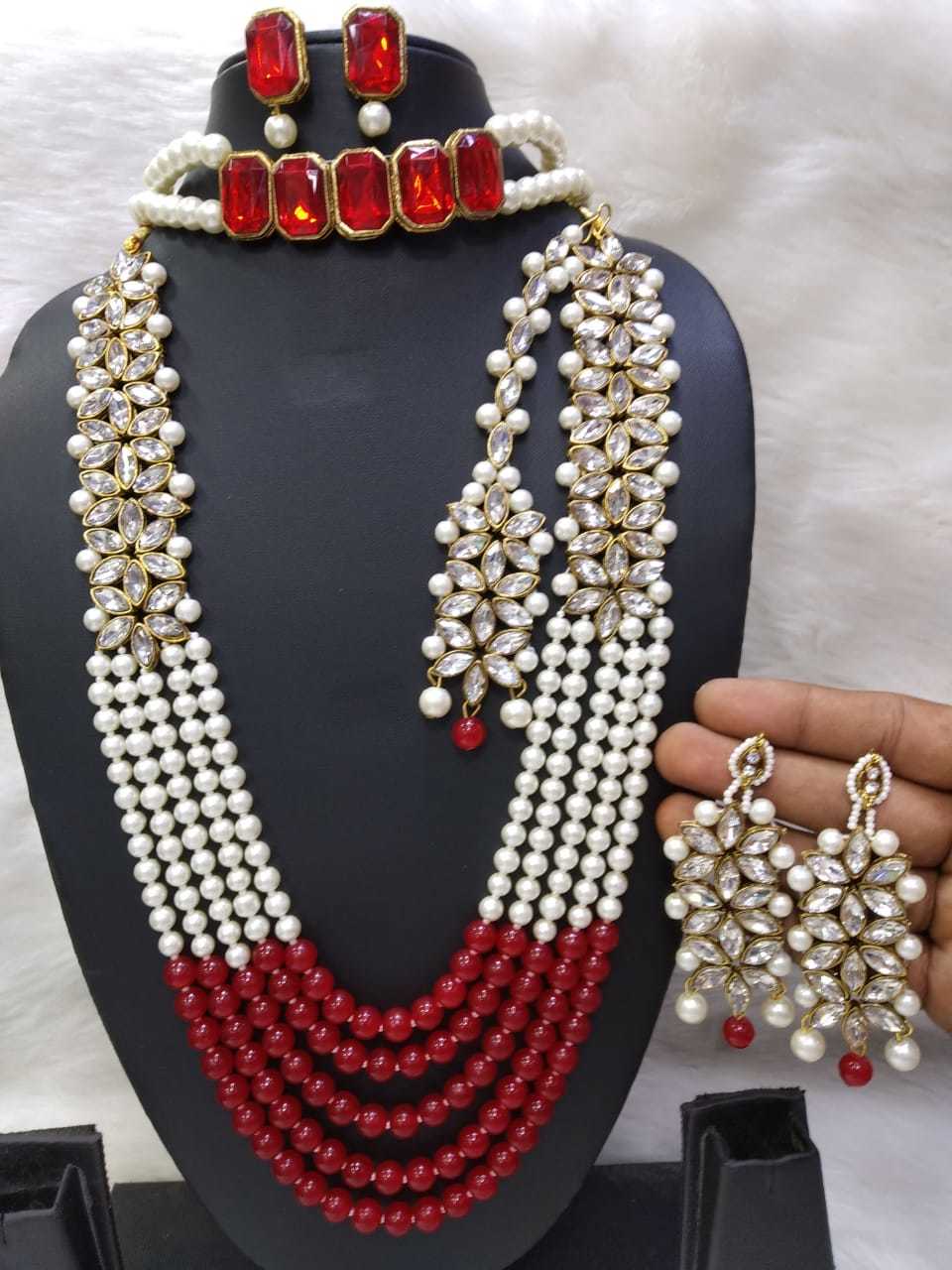 Combo Stone Necklace Set with Choker Necklace