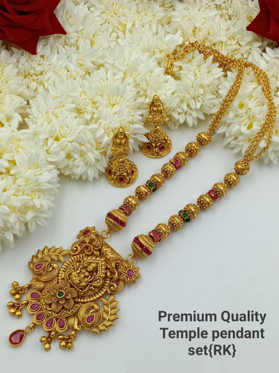 Golden Temple Necklace with Earrings