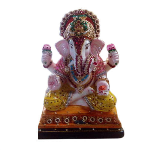 12 Inch FRP Lord Ganesha Statue - Multicolor, Polished Finish | Ideal for Interior Decor and Festive Decoration