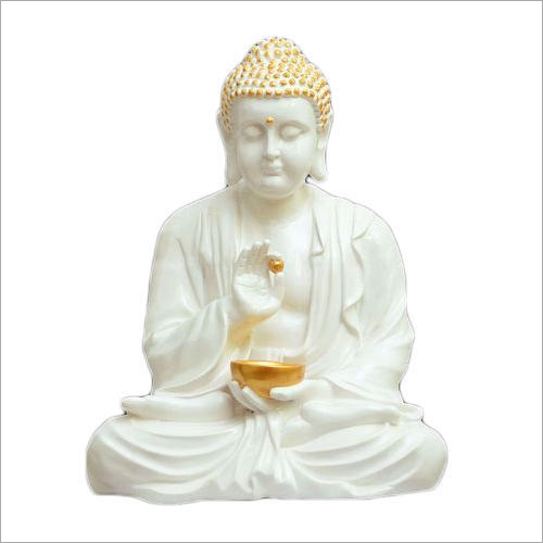 Frp White And Golden Color Buddha Statue Application: Interior Decor