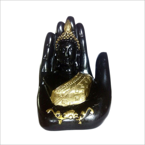 Face Buddha Statue - Polished Frp, 7 Inch Height X 5 Inch Width | Black Color, 500 Grams Weight, Ideal For Interior Decor