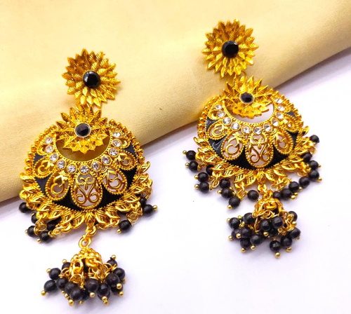 Kundan Meena Earrings By NEWVENT EXPORT