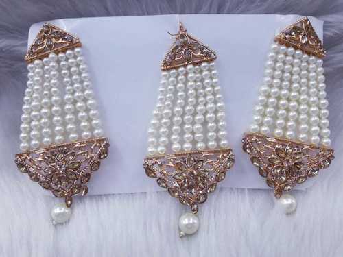 Pearl Jumkhi Earring with Maang Tika