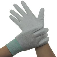 Pu Palm Coated Gloves - Pu Material, Size M/l/xl, Gray Color, 22.86 X 12.7 X 2.54 Cm Dimensions | Esd Palm Fit, Full Fingered, Improved Grip And Dexterity