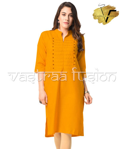 Stylish Both Side Button Cotton Kurti - Cotton Blend, Sizes 36-50 Inches, Available in 25 Colors | Regular Fit, Washable, Casual and Festive Wear for Girls