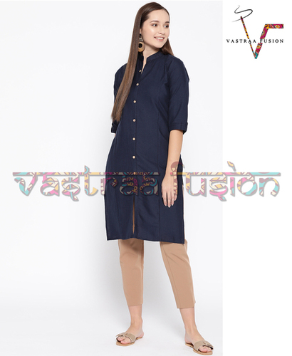 Cotton Button Pattern Ladies Kurti
