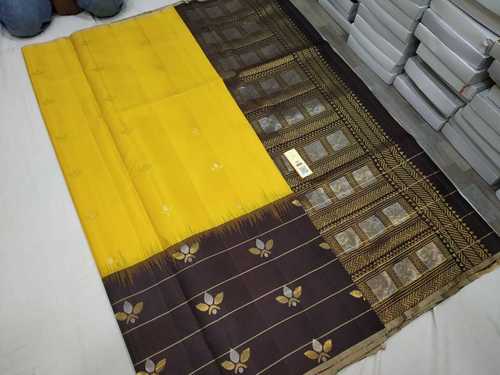 Pure Silk Skirt Border Yellow And Black Combination