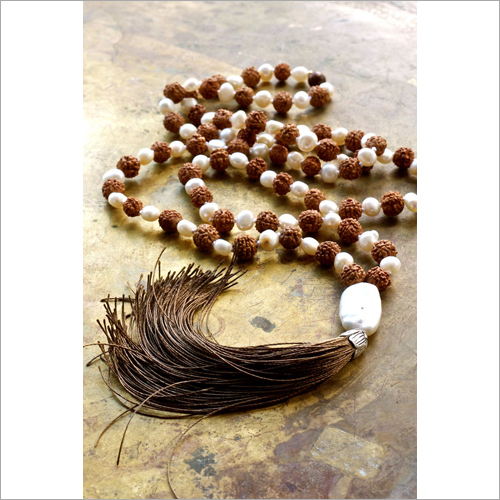Chanting Rudraksha And Pearl Mala