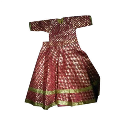 Radha Costume - Lace Decorated Traditional Attire for Girls, Size S-XL, Washable Short Sleeves