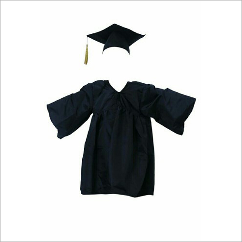 Convocation Gown With Hood - Customized Size, Black Color | Ideal for All Seasons with Comfortable Fit for 5-10 Year Age Group