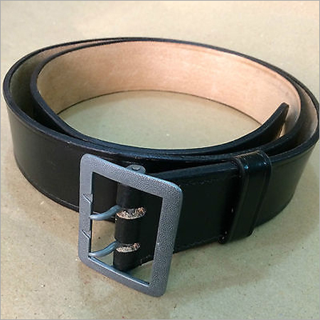 GERMAN WWII BLACK Leather Officers Belt w
