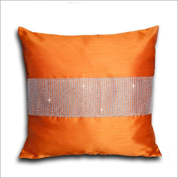 Square Orange Silk Cushion Covers