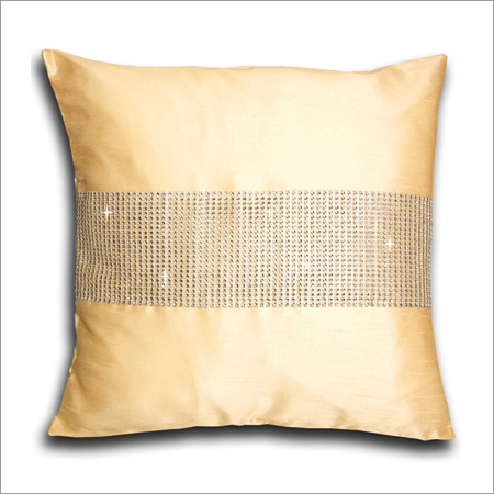 Square Yellow Silk Cushion Covers