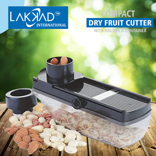 Dry Fruit Compact Plastic Cutter Slicer With Holder And Container By LAKKAD INDUSTRIES