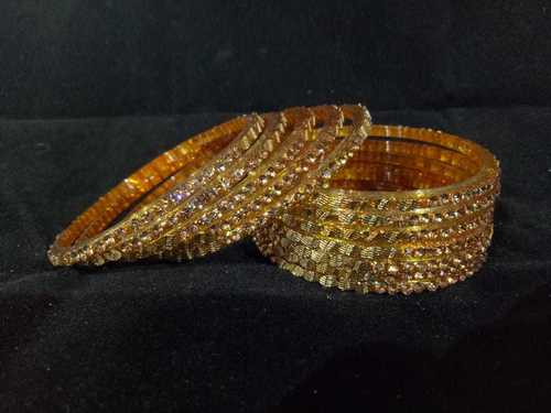 Golden Stone Glass Bangle