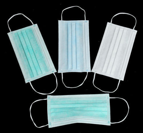 White And Blue PP Non-Woven Surgical Face Mask