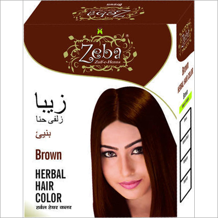 Zeba Brown Herbal Hair Color Direction: The Text Is Written On The Box And Pouch