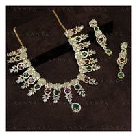 Immitation Jewellery AD Necklace Set