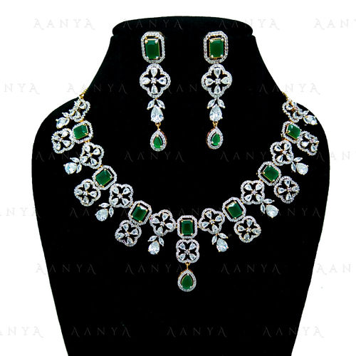 Green Immitation Jewellery Ad Necklace Set