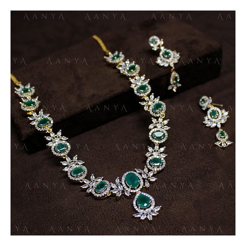 Immitation Jewellery AD Necklace Set