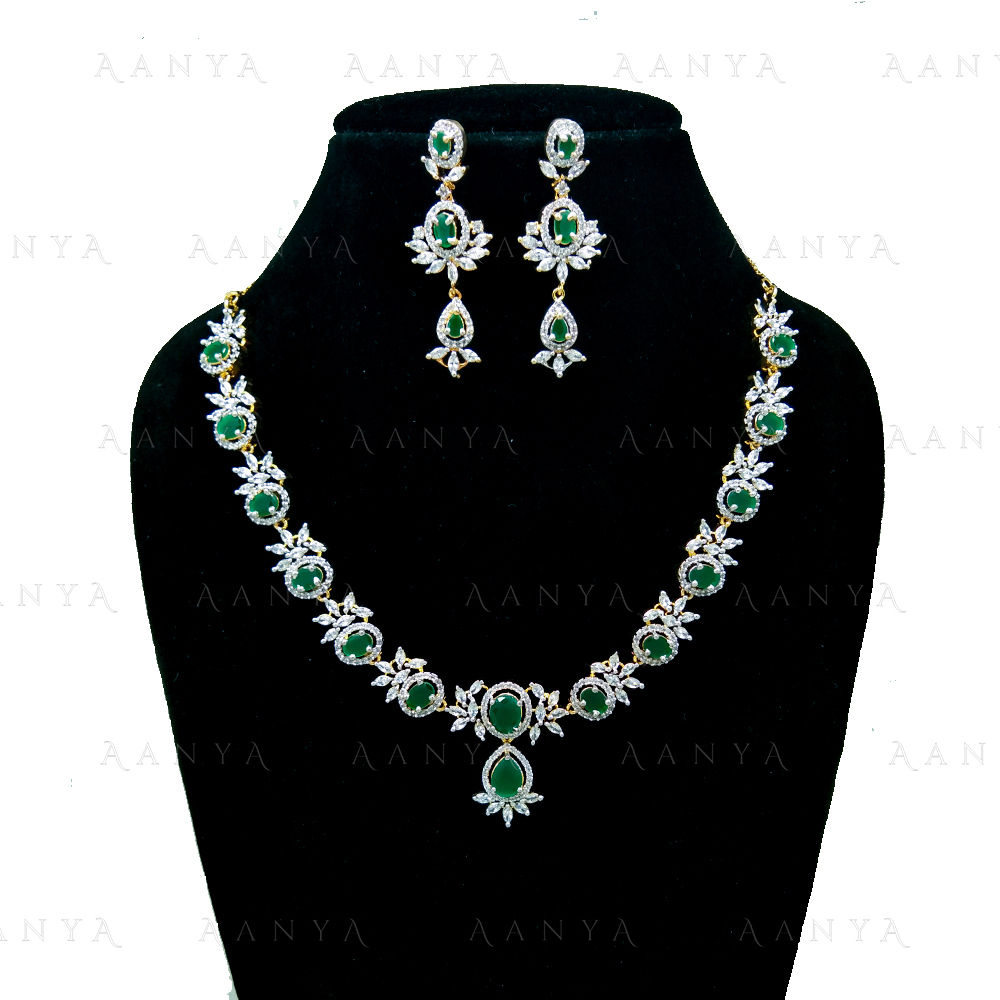 Immitation Jewellery AD Necklace Set