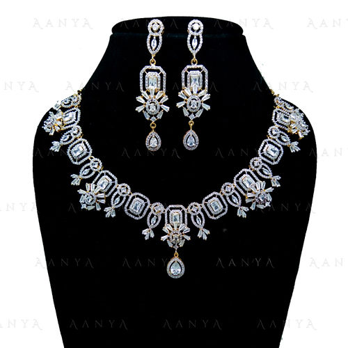 Immitation Jewellery AD Necklace Set