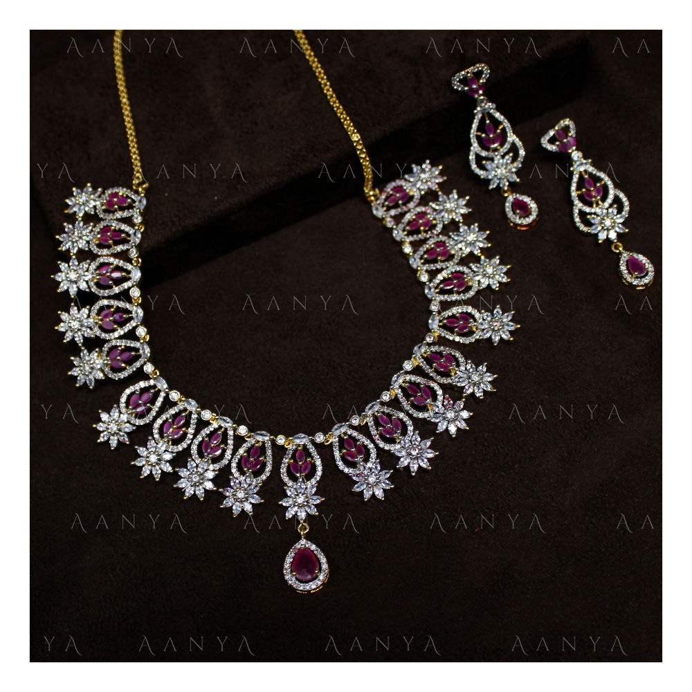 Immitation Jewellery AD Necklace Set