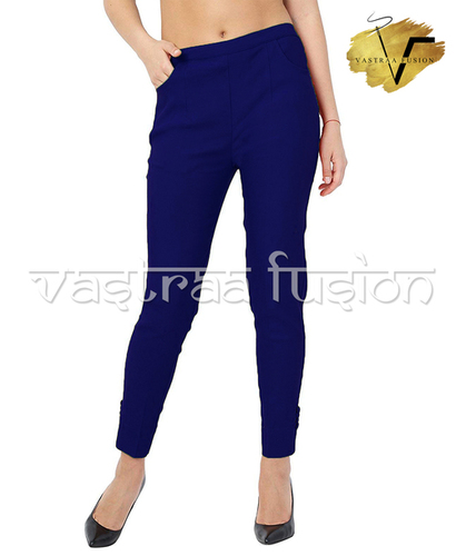 Ladies Ankle Lycra Pants - Cotton Flex, Size XS to 5 XL, Available in 25 Colors | Casual & Festive Wear, Regular Fit, Washable, Plain Pattern