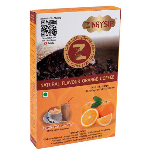 Organic 100 Gm Zingysip Instant Orange Coffee