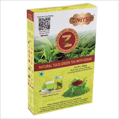 100 gm Zingysip Premium Green Tea - With Tulsi And Kesar