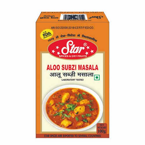 Aloo Subzi Masala - Food Grade Blended Spice Mix | Storage at Room Temperature, Available in 100g & 200g Pack Sizes