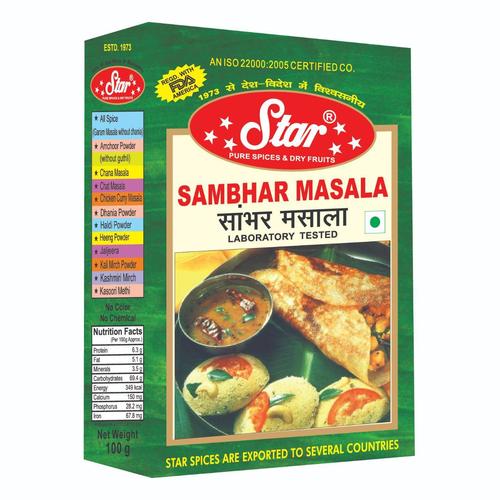 Sambhar Masala - Food Grade, 100g & 500g | Blended for Enhanced Flavor, Ideal for Room Temperature Storage