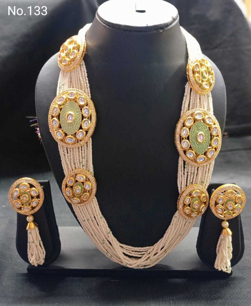 Moti Cut Rani Long Necklace Set