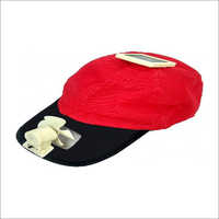 Solar Fan Cap - Purified Cotton, 110x190mm Visor, Red | Adjustable Size, Solar Panel (mono/poly Crystalline Silicon), 2.0v 50ma