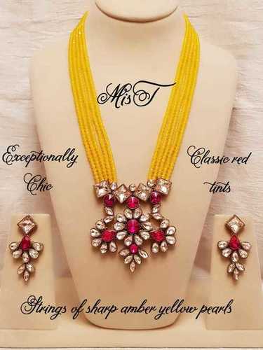 Kundan Pendant Rani Necklace Set By NEWVENT EXPORT